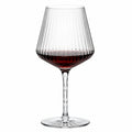 Copa de vino 500 ml de vidrio transparente con relieve y pie alto