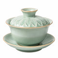 Tetera gaiwan 150 ml de cerámica verde celadón con tapa y platillo