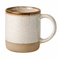Taza de cerámica 400 ml beige y marrón esmaltada con asa para bebidas calientes