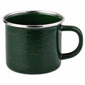 Taza 450 ml de acero esmaltado verde oscuro - estilo moteado para bebidas calientes